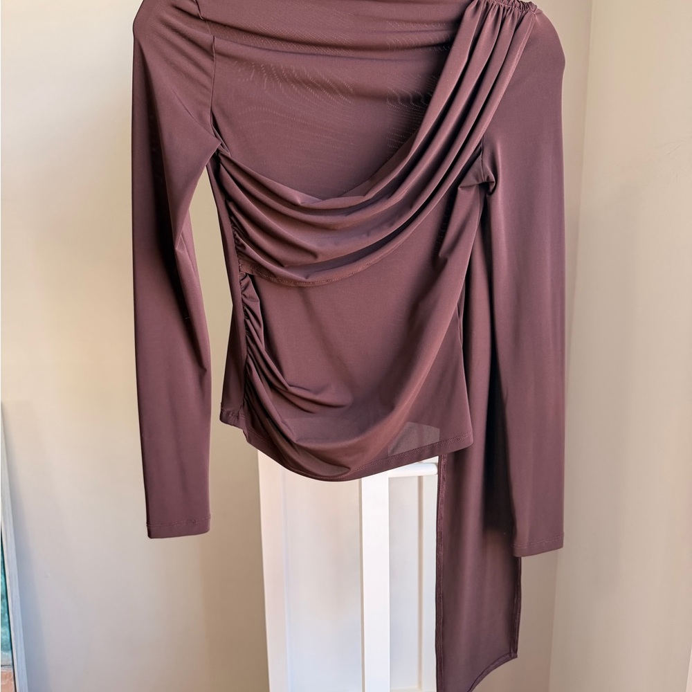 H&M Divided Long Sleeve Top in Deep Plum
